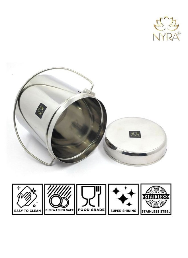 Nyra Kitchenware وعاء حليب من الفولاذ المقاوم للصدأ من نيرا - آمن للغسل في غسالة الصحون - Image 5